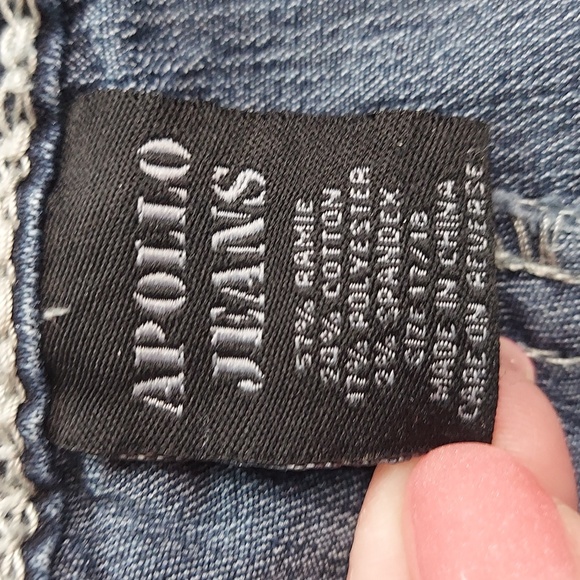 • Appollo Jeans Blue Cropped Capri Jeans with Stretch, Size 17/18, Like New - Picture 5 of 8